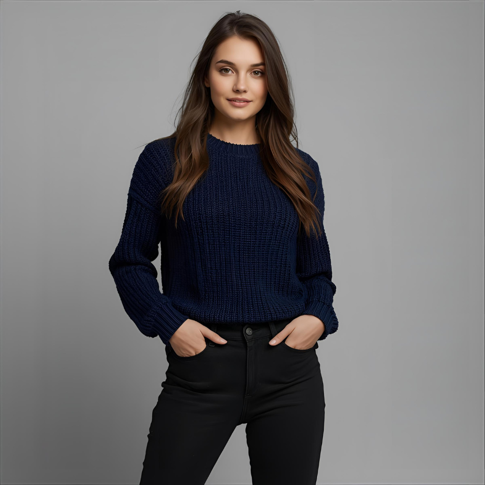 AZURION | Dark Blue Relaxed-Fit Sweater