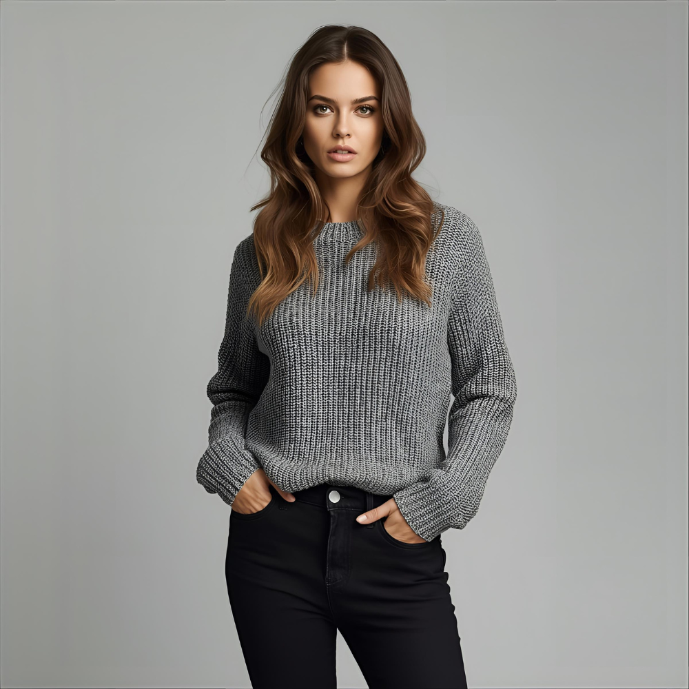 CINDERLY | Grey Comfy & Warm Sweater